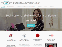 Tablet Screenshot of dutch-translation-agency.com